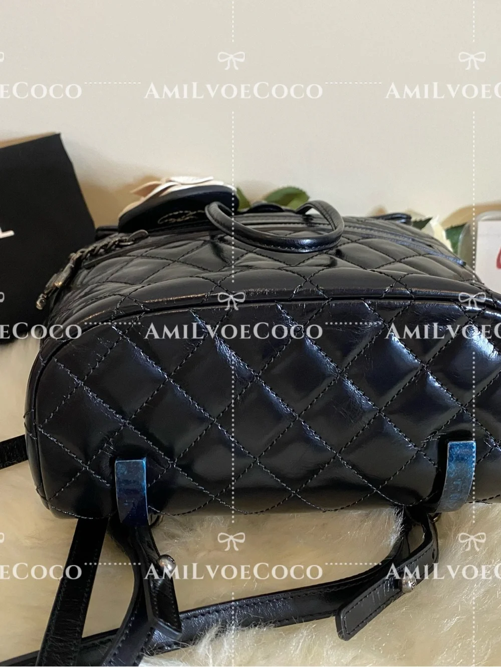 CHANEL mountain Backpack Black Aged glazed Calfskin Ruthenium Hardware
